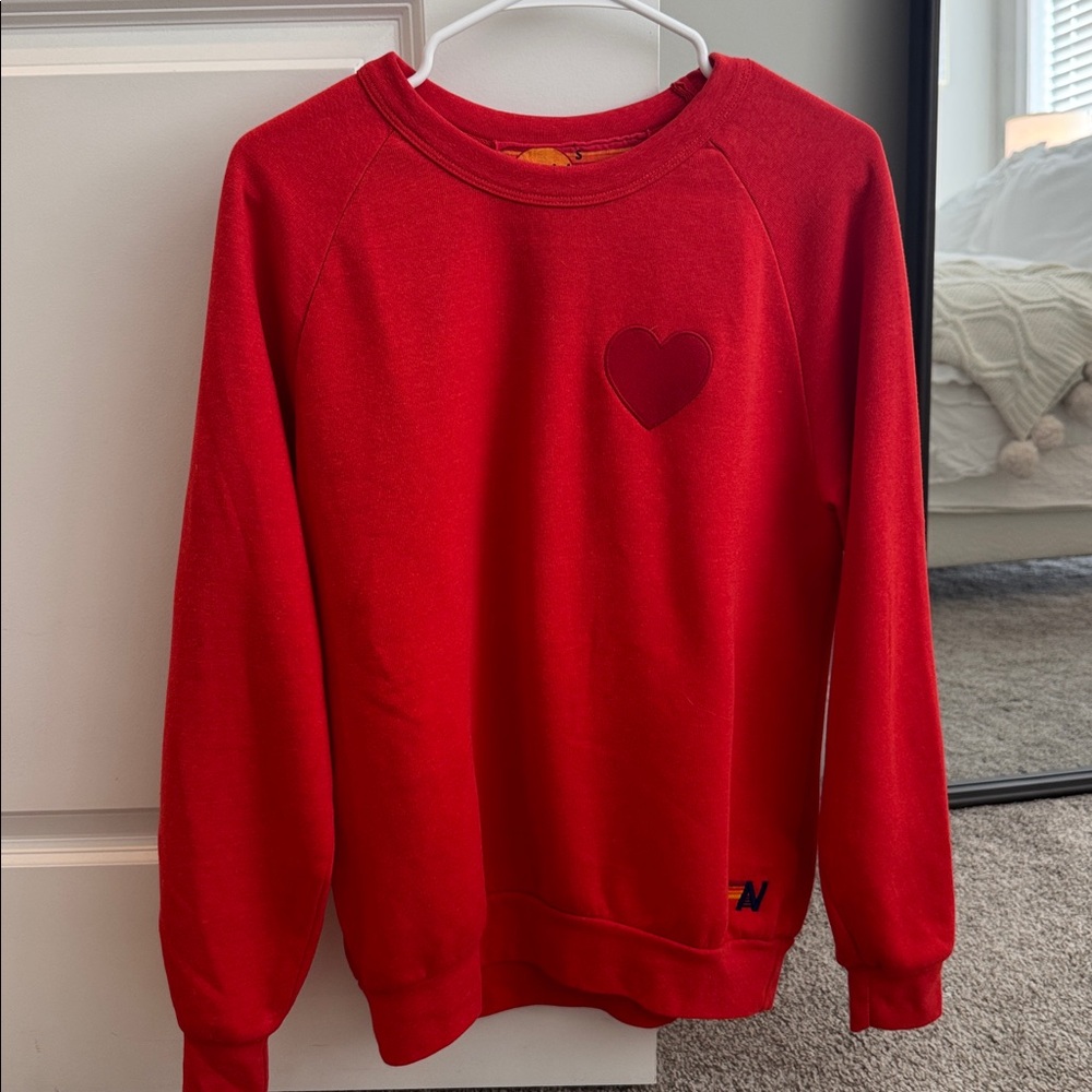 Aviator Nation Red Heart Patch Crewneck